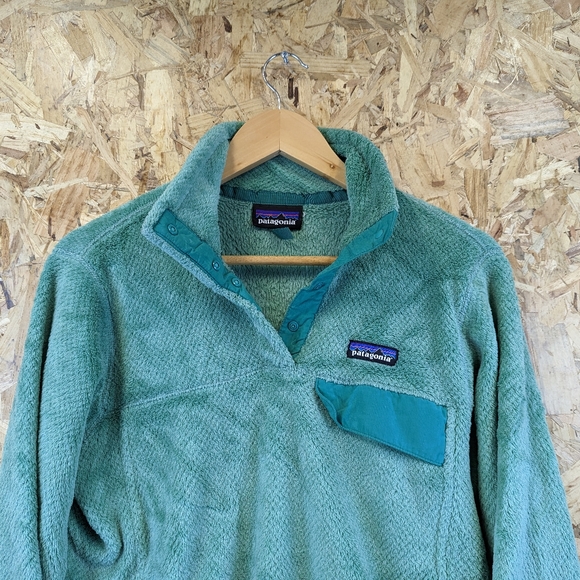 Patagonia Synchilla Snap-T Fleece Sweater Green Jumper Pullover Sweatshirt Small - Picture 2 of 7